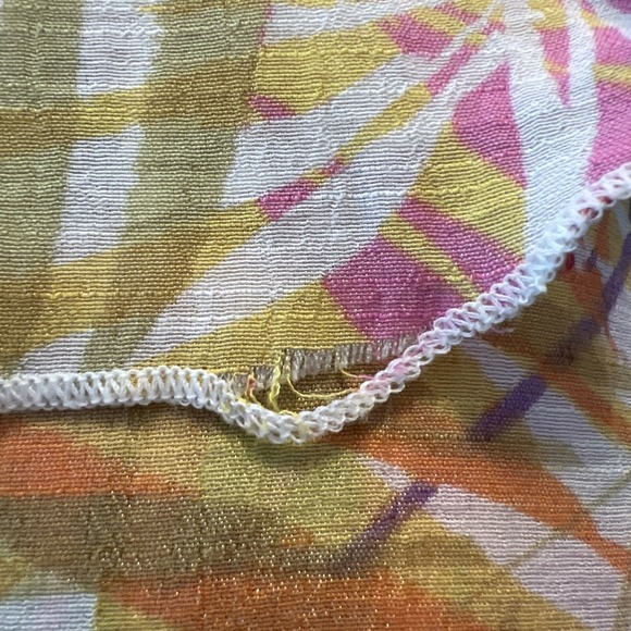 Spense Tropical Print Split Flare Sleeve V-Neck Asymmetrical Top Women's Size 1X - Picture 8 of 8